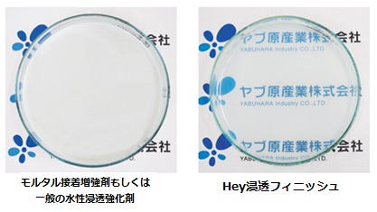 粒子による透明度の違い