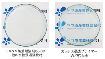 粒子による透明度の違い